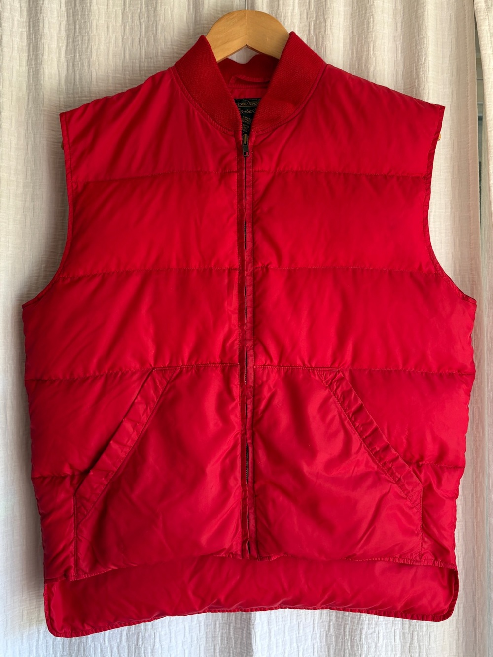Eddie Bower - Vintage 90’s Men's Red Quilted Puffer Vest - Goose down - Small